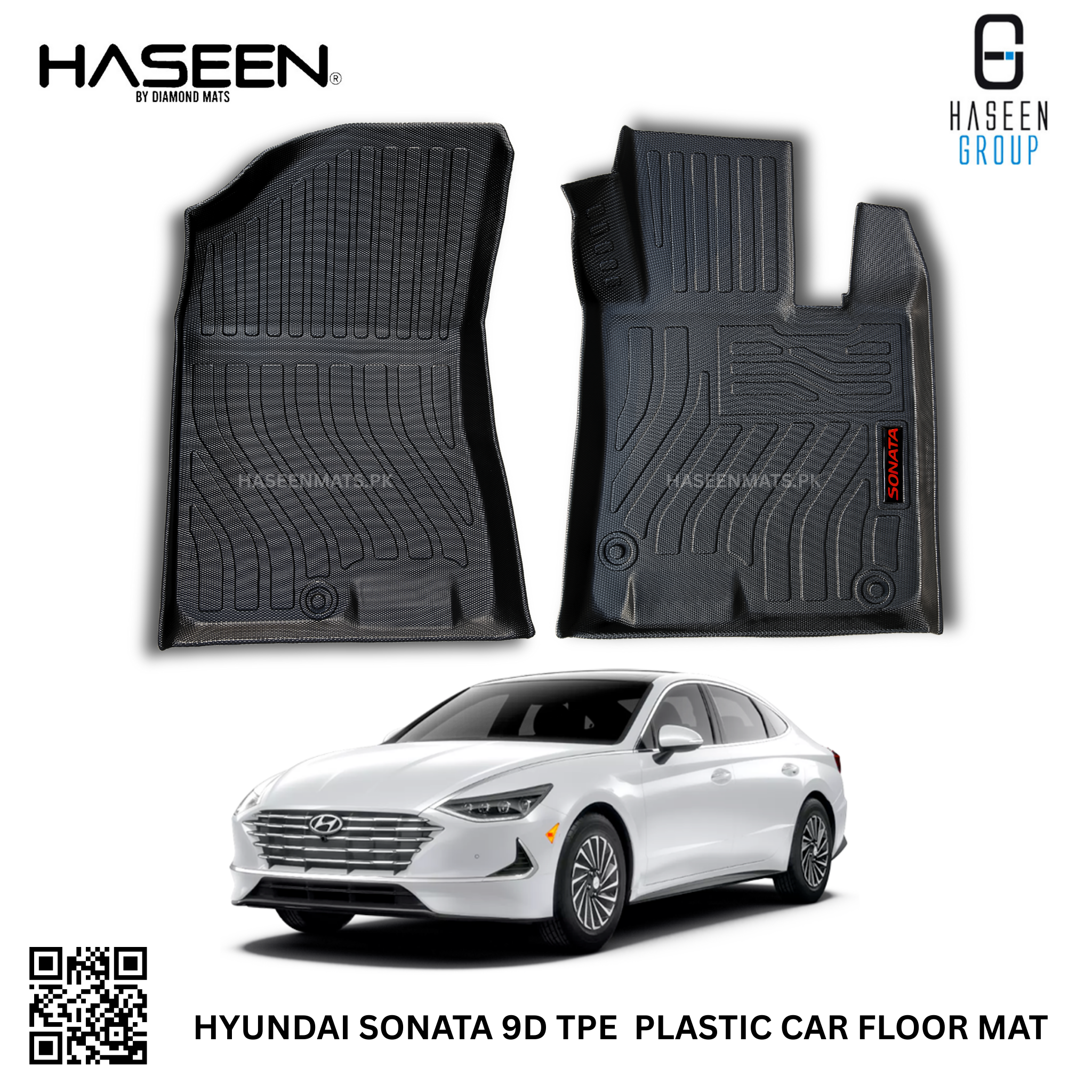 Haseen Hyundai Sonata 9D TPE floor liner 2021-2024