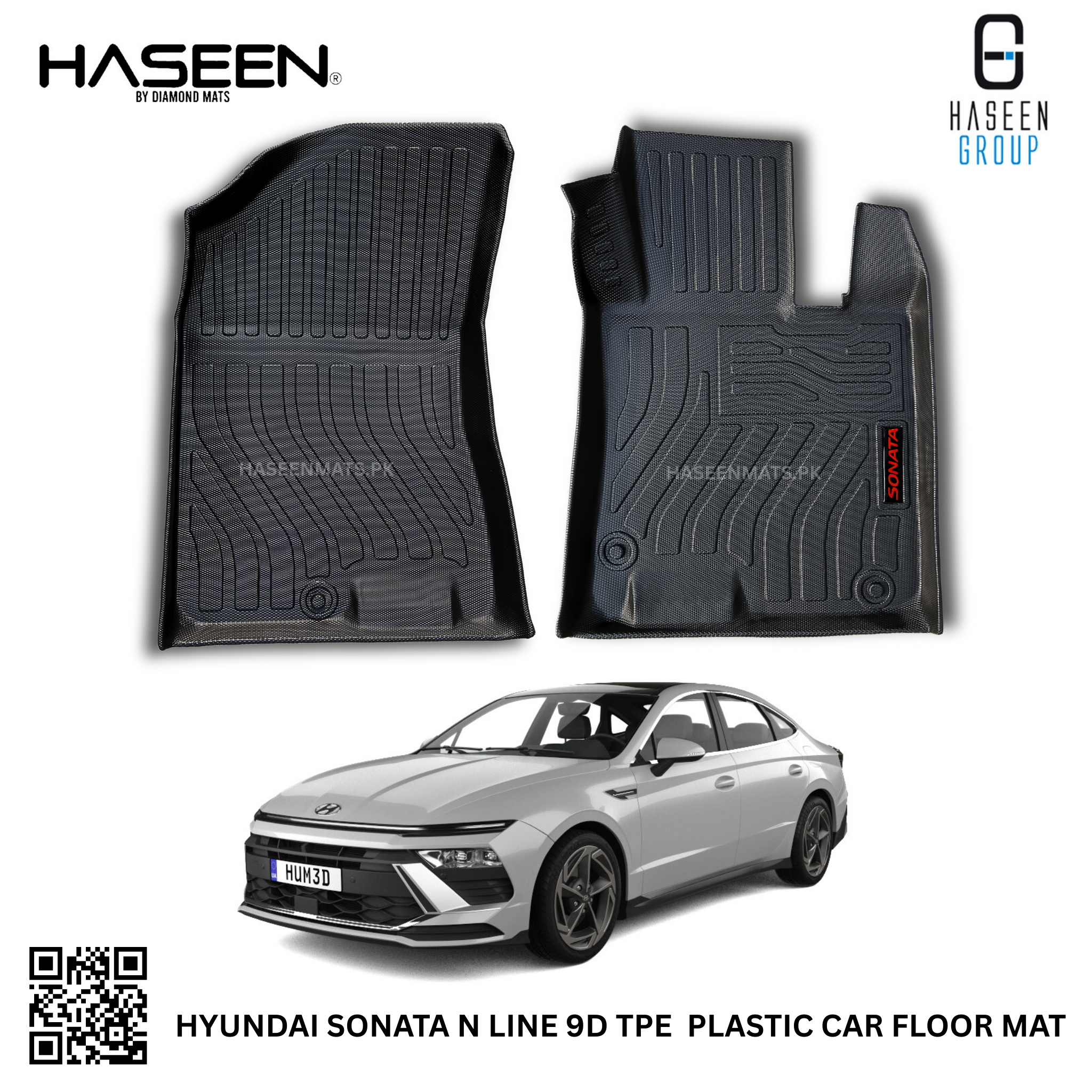 Haseen Hyundai Sonata N Line 9D TPE floor liner 2025
