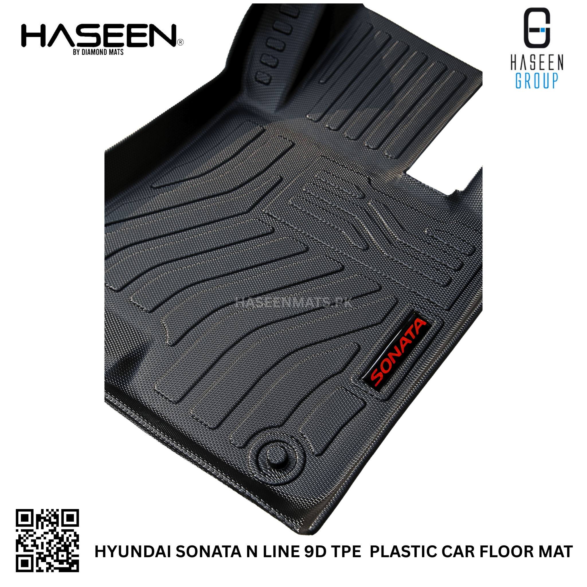 Haseen Hyundai Sonata N Line 9D TPE mat high-wall, anti-skid
