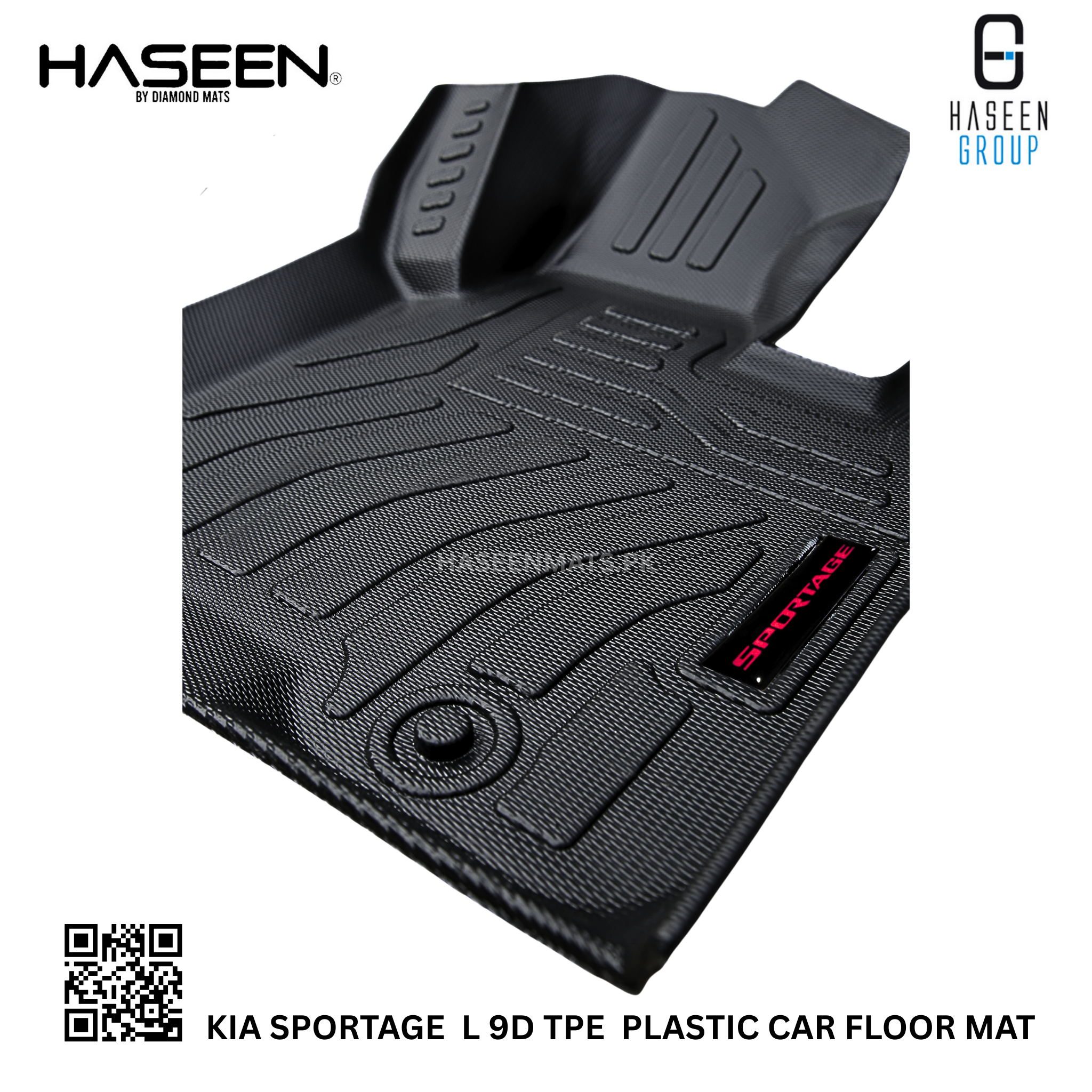 Haseen Kia Sportage L 9D TPE mat high-wall, anti-skid nibs