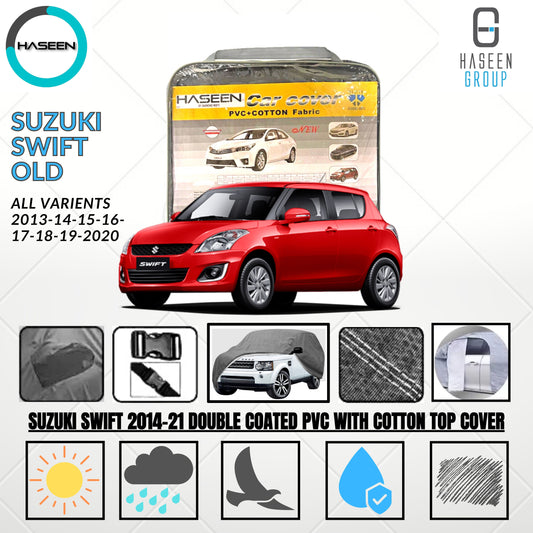 SUZUKI SWIFT OLD 2014-2021 DOUBLE COAT PVC WITH COTTON CAR COVER