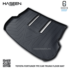 Haseen Toyota Fortuner boot liner raised-edge detail