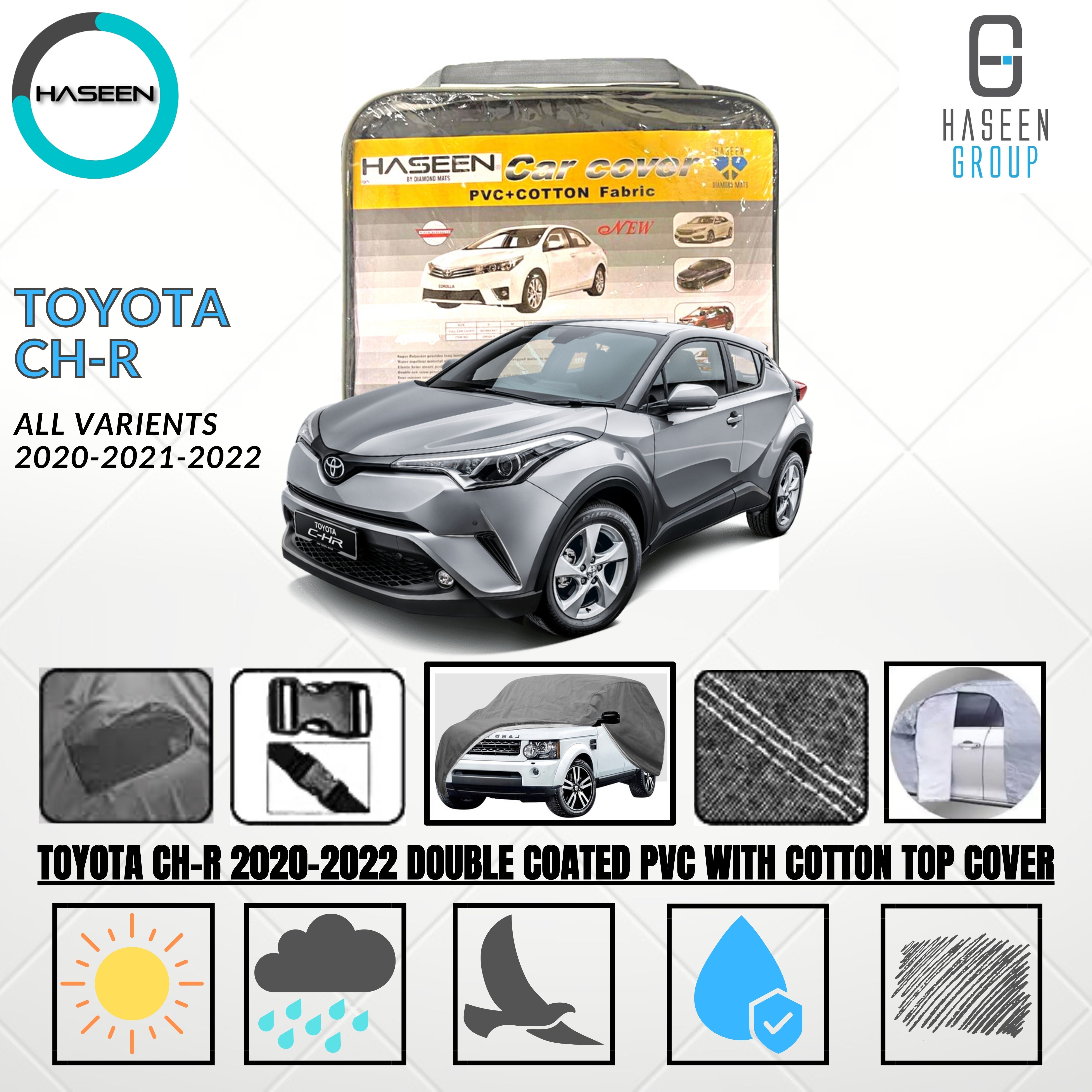 Haseen Spark Toyota CH-R car top cover, grey PVC waterproof