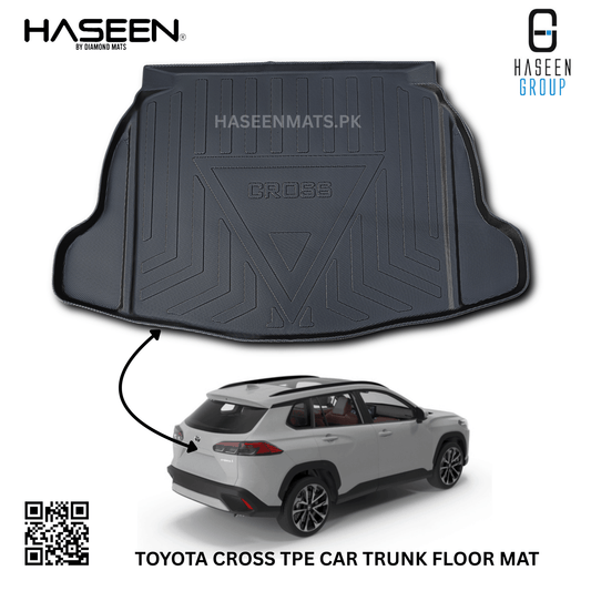 Haseen Toyota Corolla Cross TPE trunk mat, diggi tray