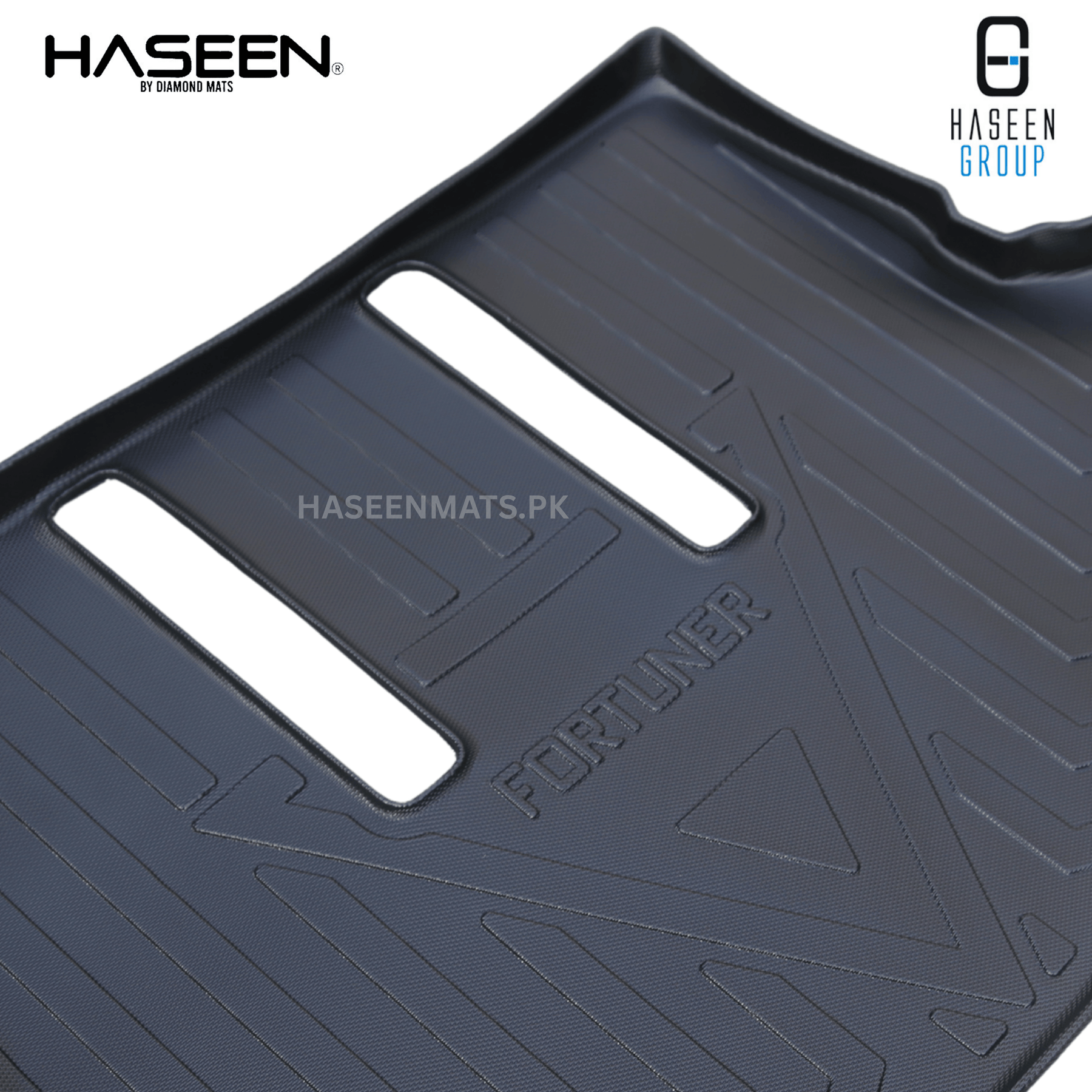 Haseen Toyota Fortuner trunk mat installed in boot