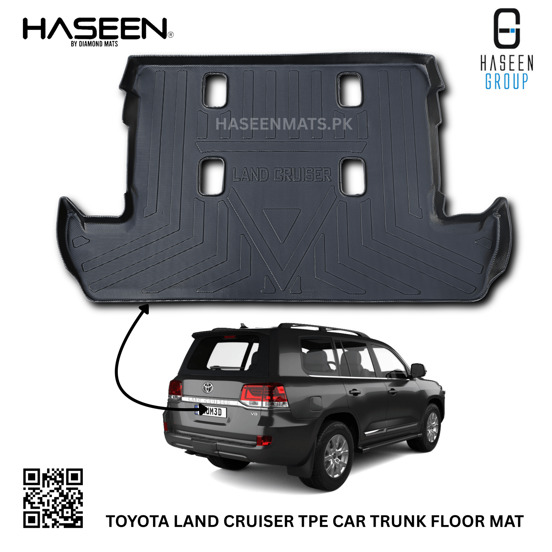 Haseen Toyota Land Cruiser 9D TPE trunk mat boot liner