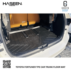 Haseen Toyota Fortuner trunk tray full coverage, top view
