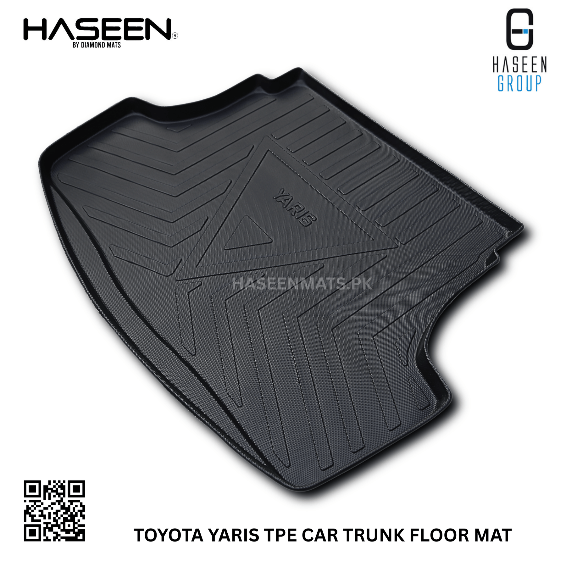 Haseen Toyota Yaris cargo tray full coverage, top view