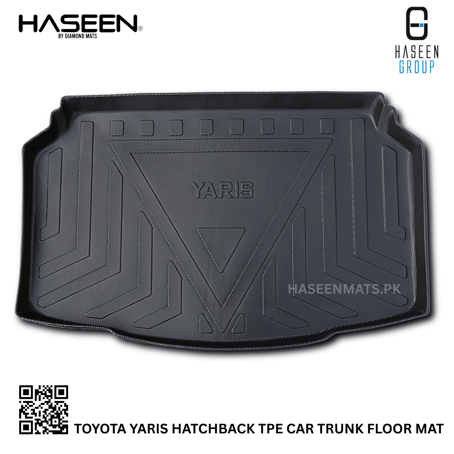 Haseen Toyota Yaris Hatchback trunk mat, waterproof anti-slip