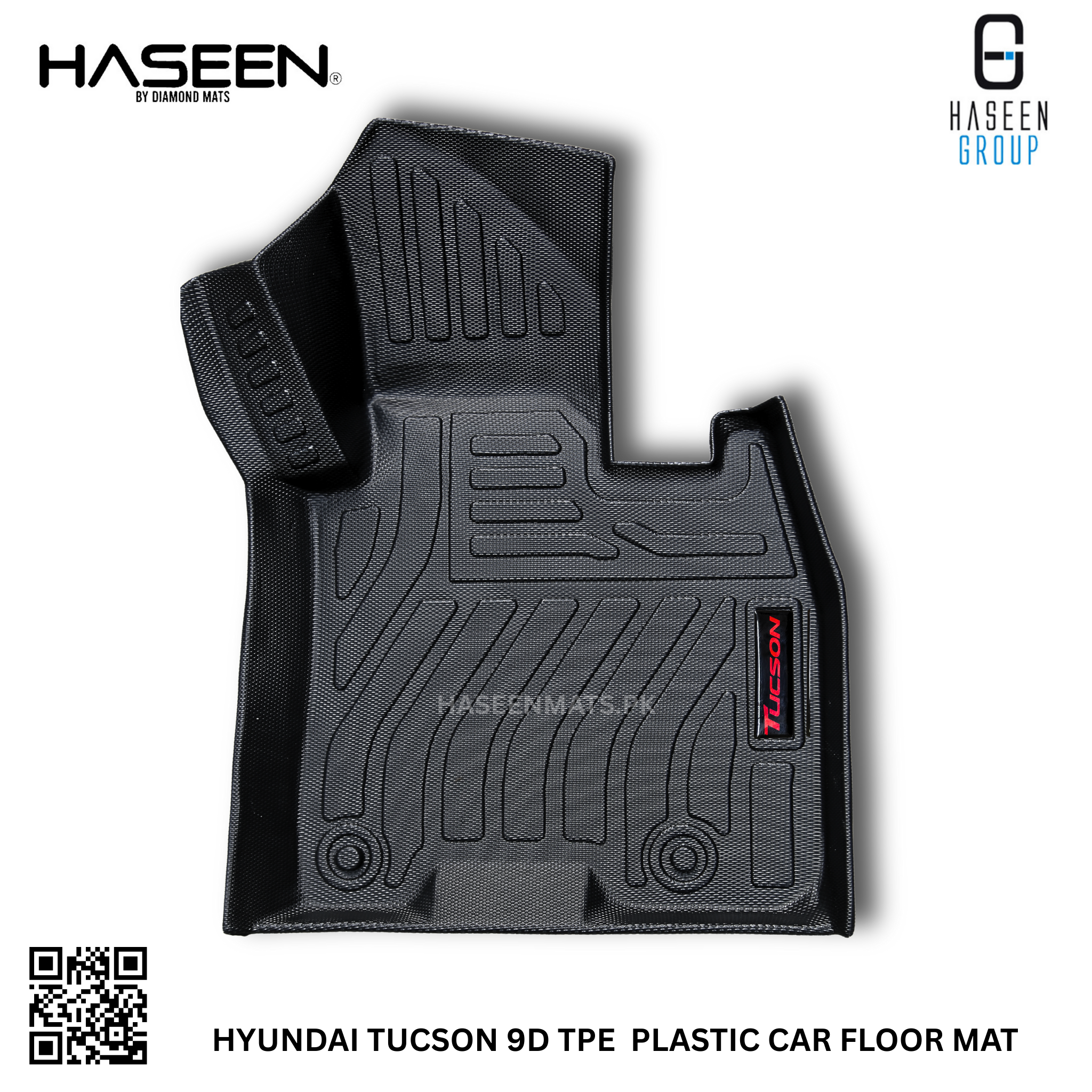 Haseen Hyundai Tucson 9D TPE mats full set, waterproof