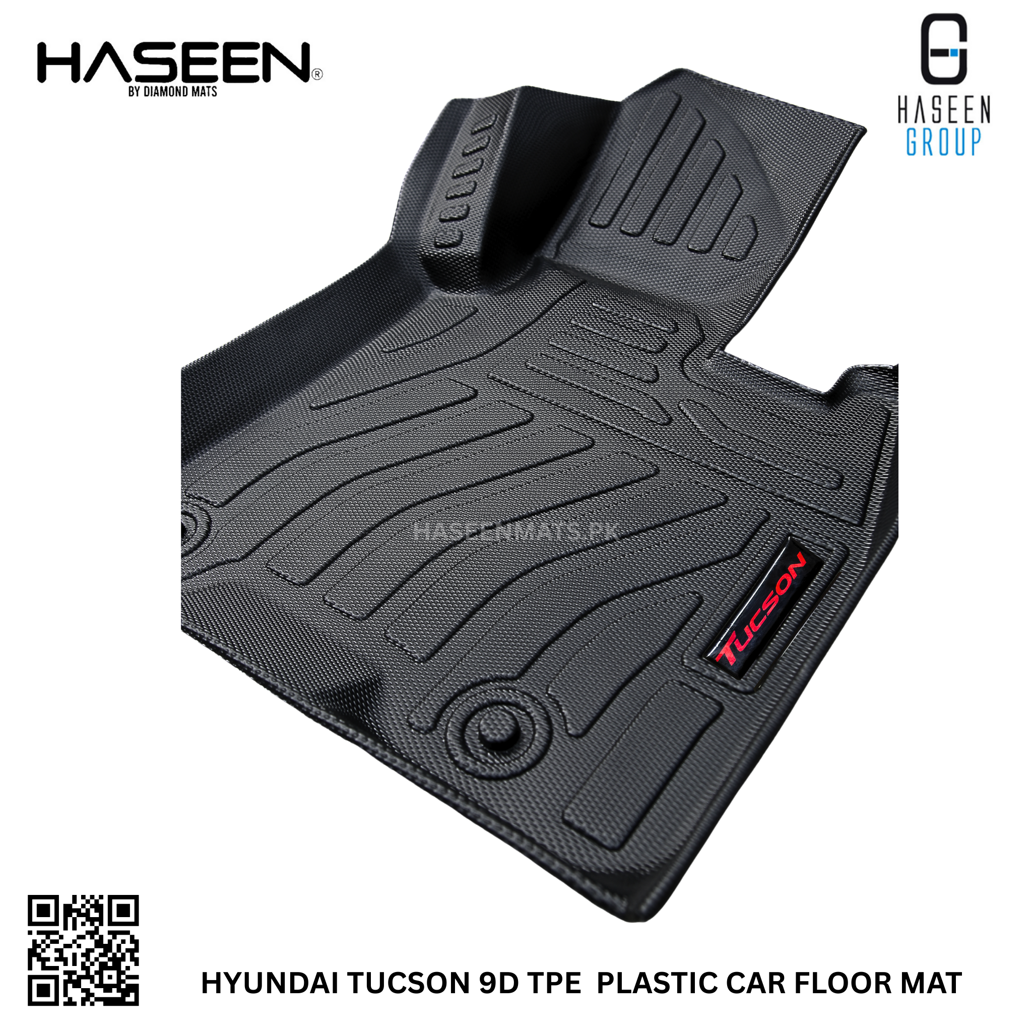 Haseen Hyundai Tucson 9D TPE mat high-wall, anti-skid nibs