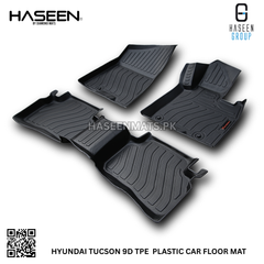 Haseen Hyundai Tucson 9D TPE mat anti-slip backing detail