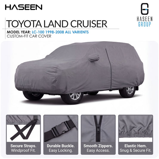Toyota Land Cruiser LC100 1998-2007 Car Top Cover – Waterproof PVC + Cotton, Dustproof Scratchproof | Haseen Spark