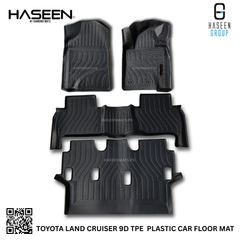 Toyota Land Cruiser FJ200 2008-2021 luxury 9D TPE waterproof floor mats, custom-fit for all variants.