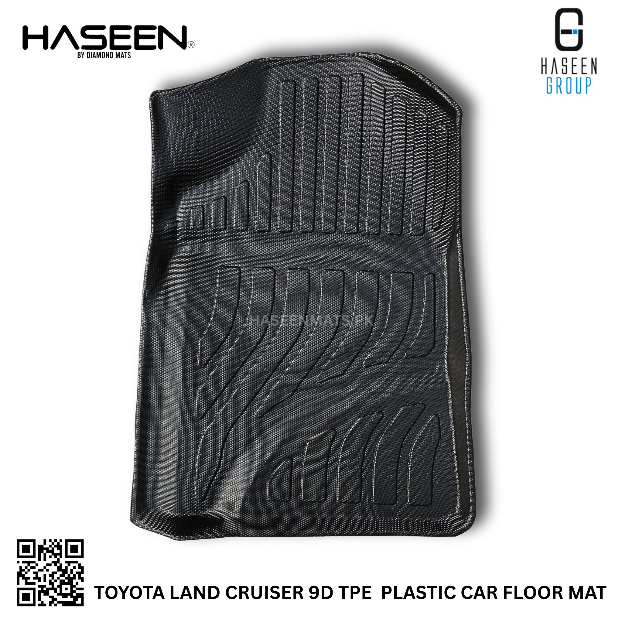 Premium Toyota Land Cruiser FJ200 9D TPE all-weather mats, anti-slip and durable.
