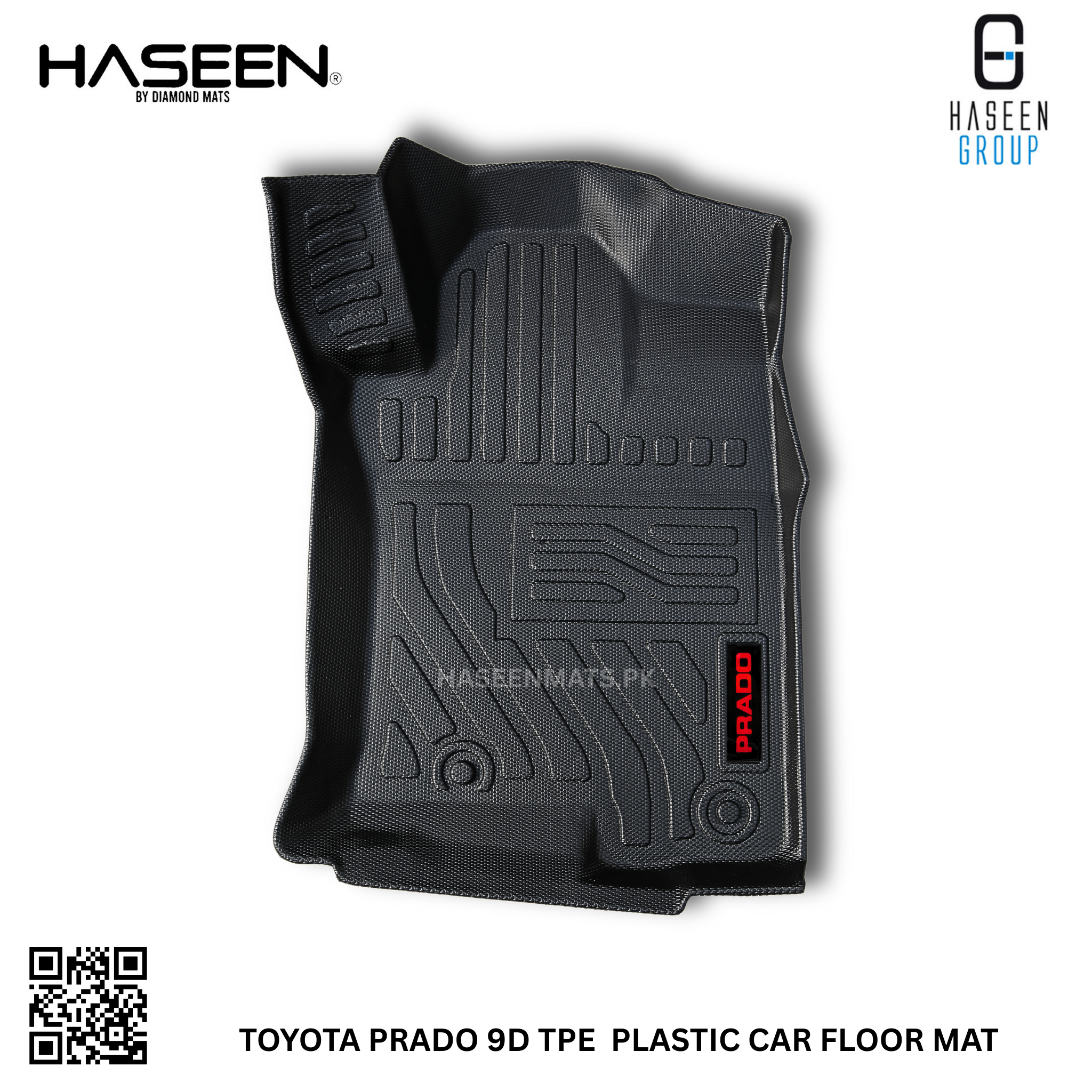 Custom-fit Toyota Prado FJ150 9D TPE luxury mats for all model years and trims.