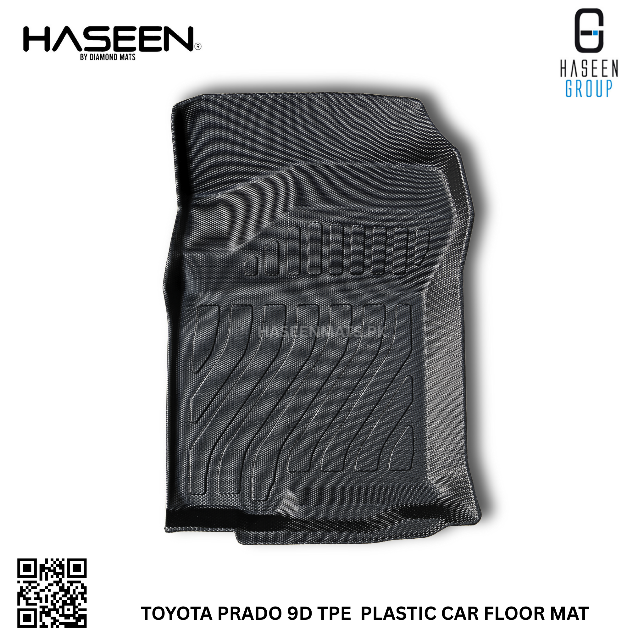 Heavy-duty Toyota Prado FJ150 waterproof 9D TPE mats, stylish and easy to clean.