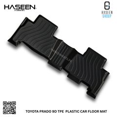 Luxury 9D TPE floor mats for Toyota Prado FJ150, all-weather, custom-fit, and durable.