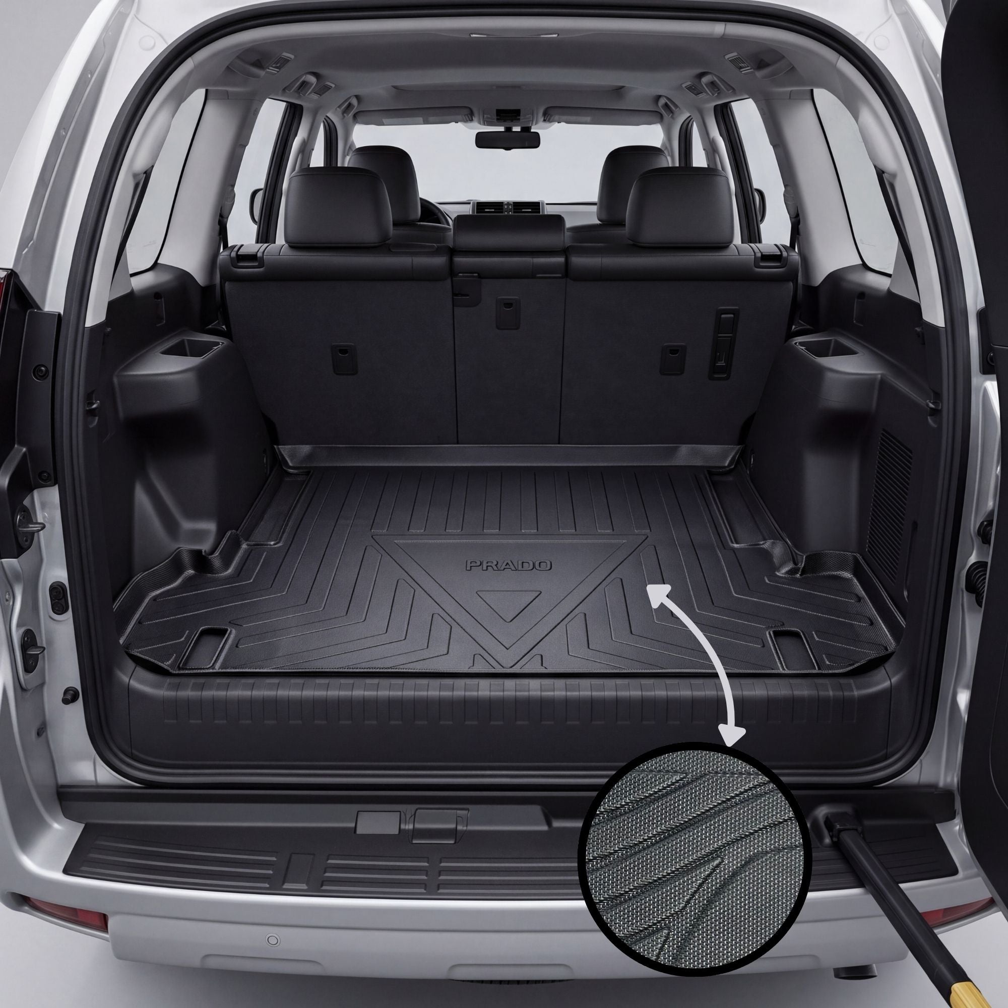 Toyota Prado FJ150 2009-2026 TPE Trunk Mat – Diggi Tray Boot Liner, Custom Fit Waterproof | Haseen
