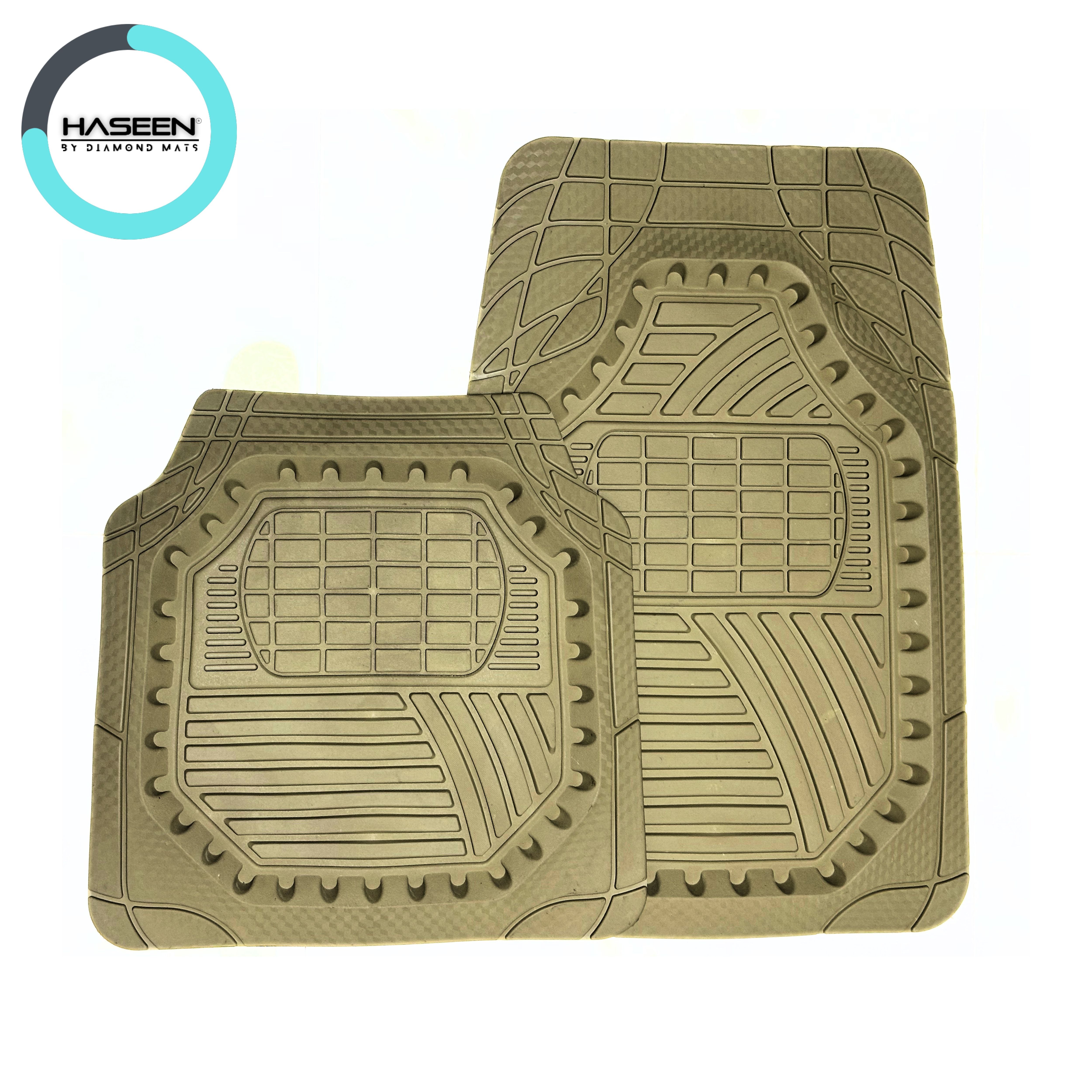 Haseen Universal 1506 beige PVC Diamond mat set – waterproof anti-slip, made in Pakistan