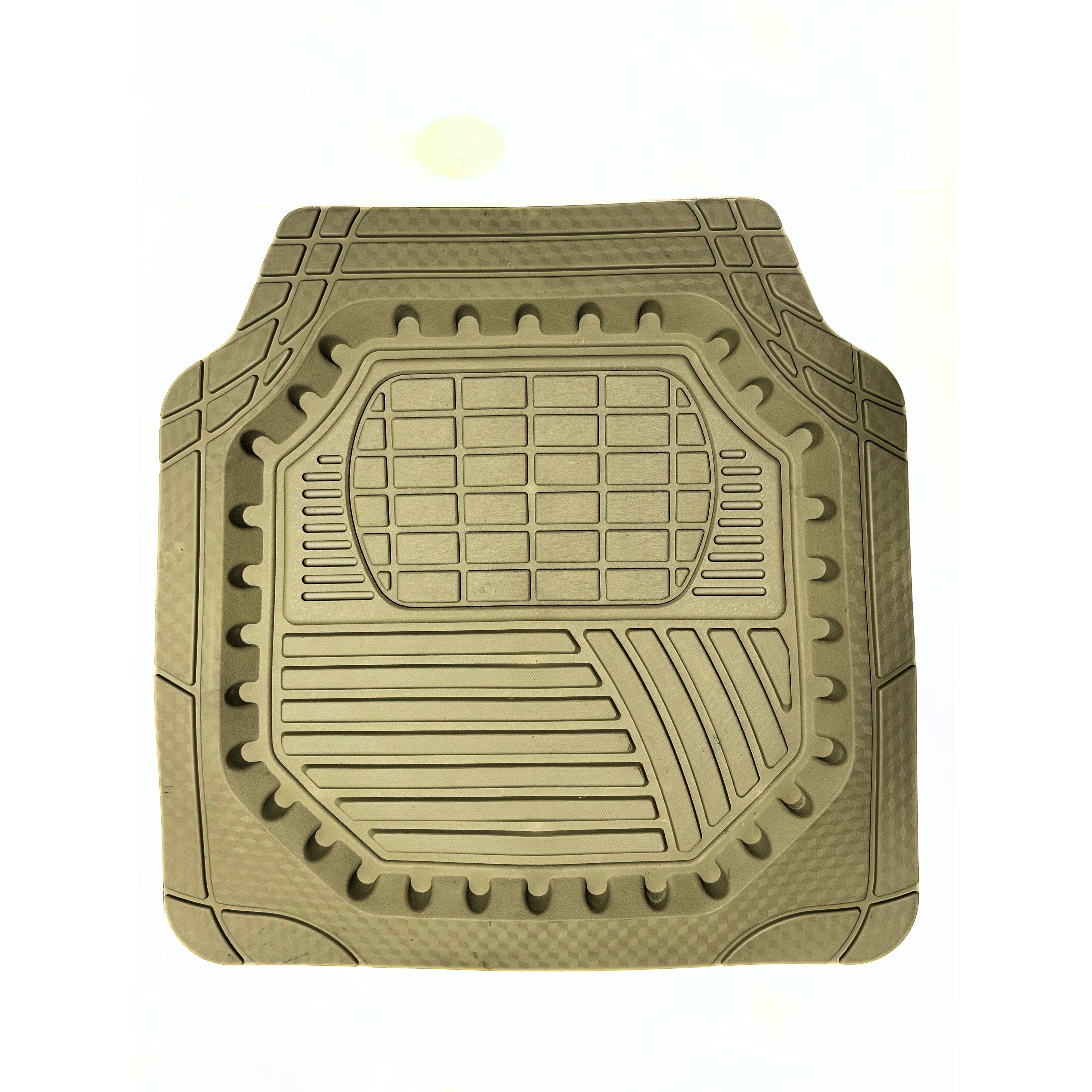 Haseen Universal 1506 beige PVC car mat – anti-slip rubber backing, stays near pedals