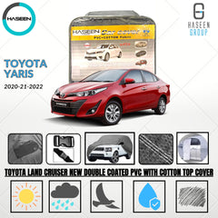 Haseen Spark Toyota Yaris car top cover, grey PVC waterproof