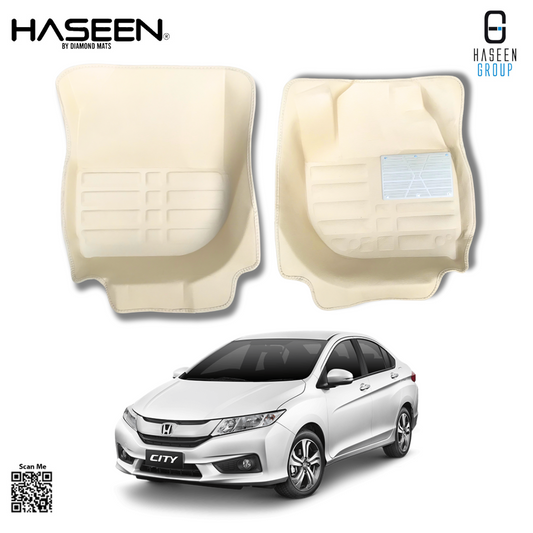 Honda City 5D With Plastic Pad Custom Floor Mat-2021-2025- 3 Pcs Beige