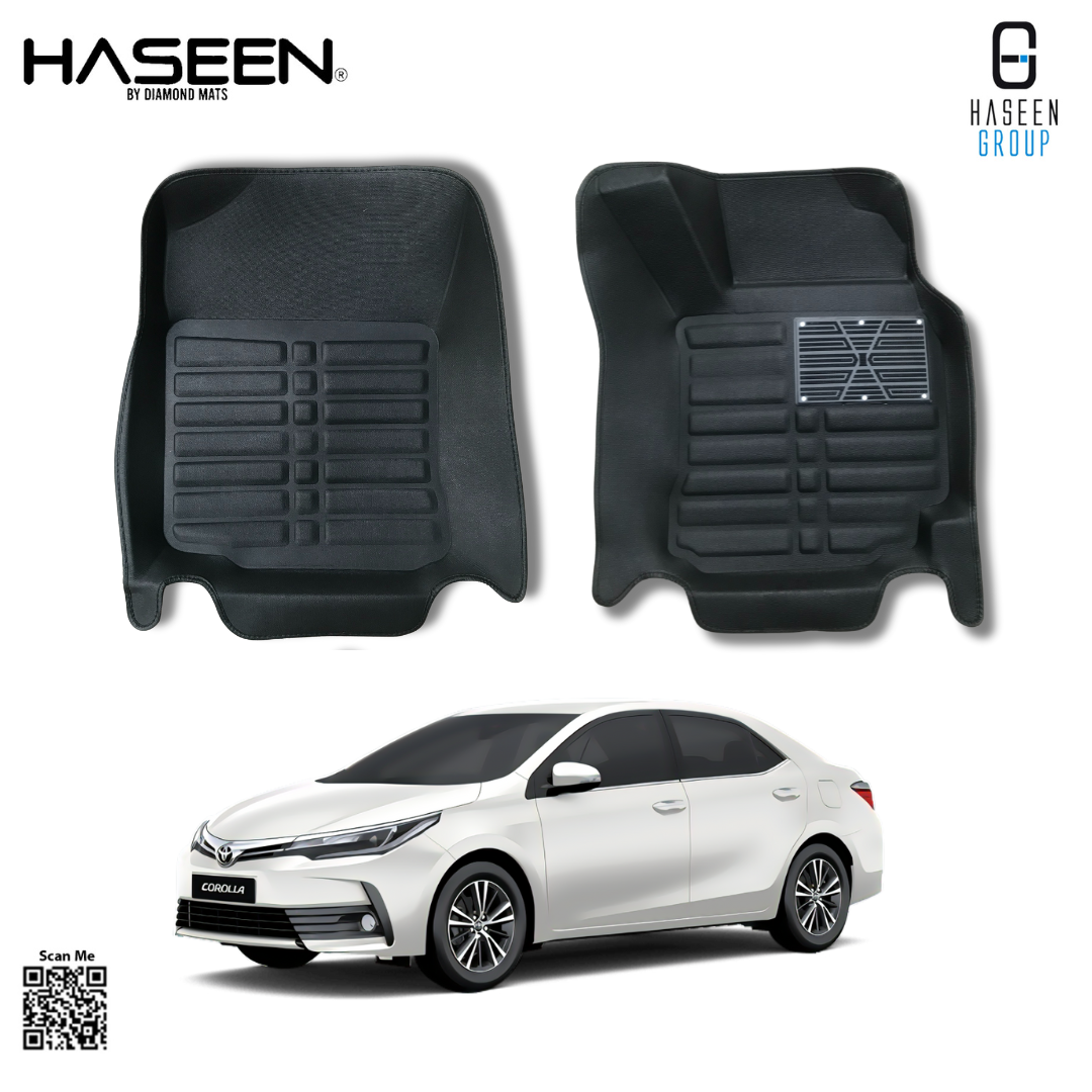 Toyota Corolla 5D With Plastic Pad Custom Floor Mat-2014-2025- 3 Pcs Black