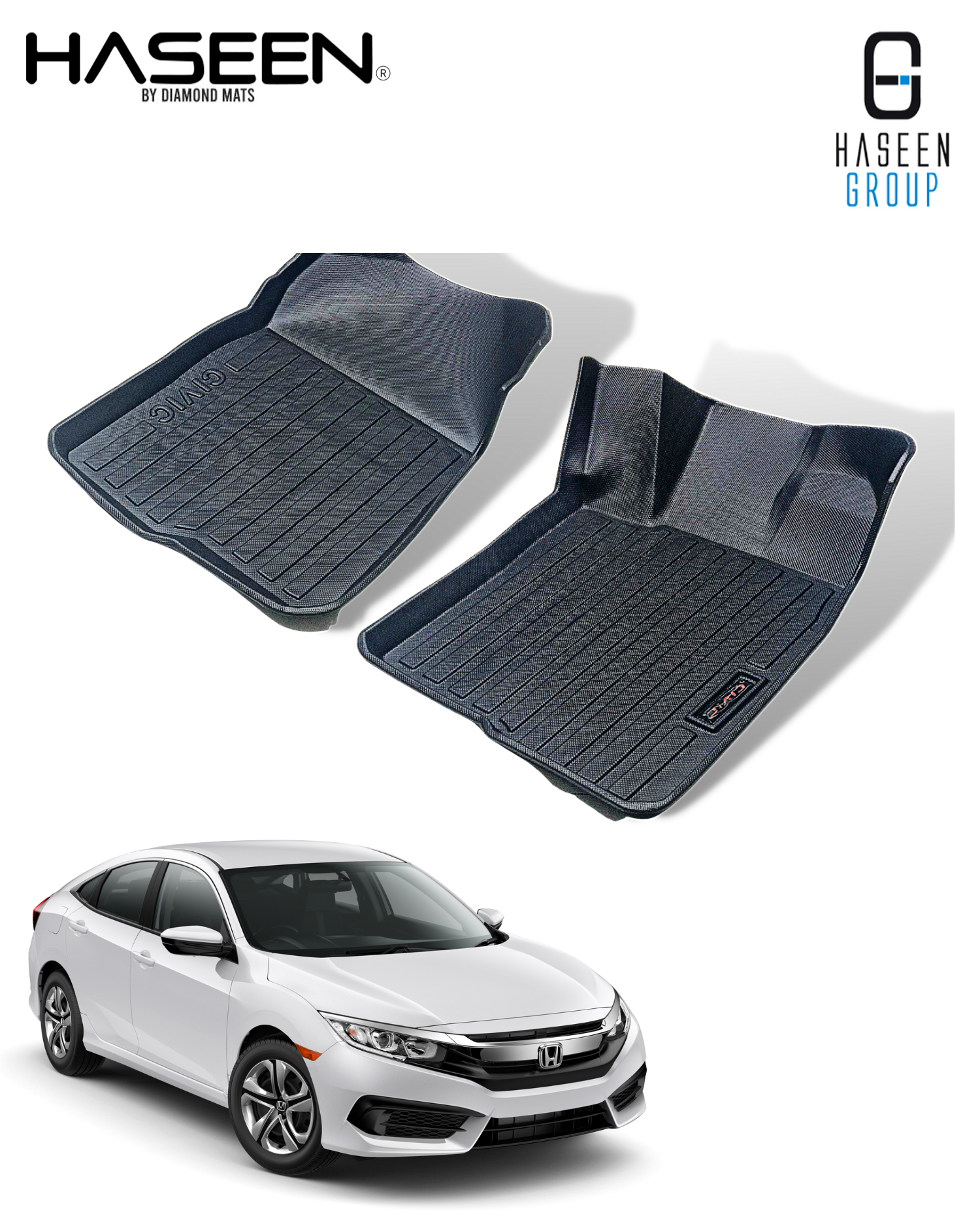 HONDA CIVIC X 2016-2021 PLASTIC HEAVY DUTY 9D FLOOR MAT