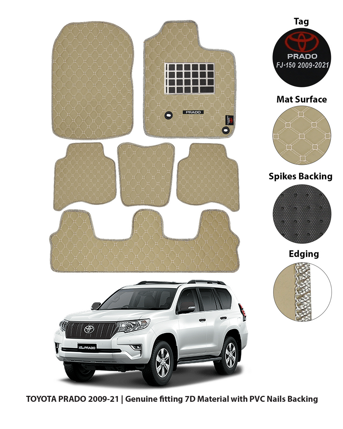 TOYOTA PRADO 2009-2021 7D LUXURY CAR FLOOR MAT