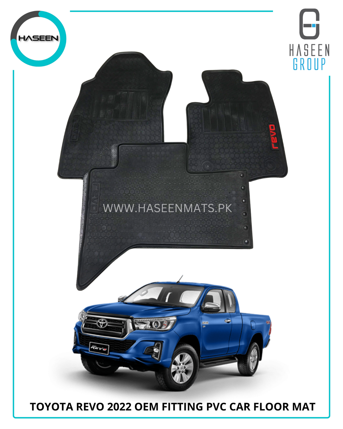 TOYOTA HILUX REVO 2021-2022 PREMIUM LATEX RUBBER FLOOR MAT