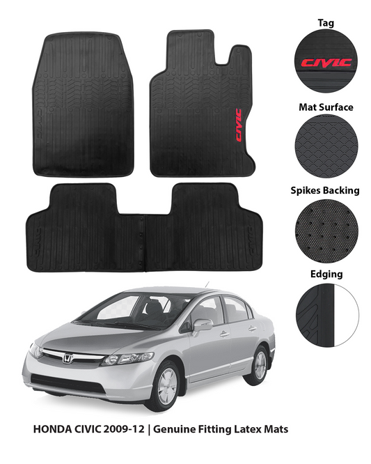 HONDA CIVIC 2009-2012 REBORN LATEX RUBBER CAR FLOOR MAT