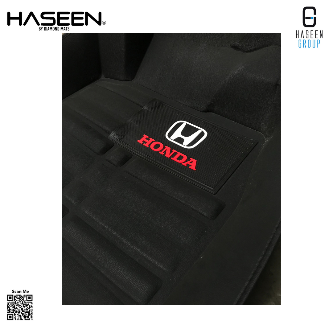 Honda City 5D With Plastic Pad Custom Floor Mat-2021-2025- 3 Pcs Black