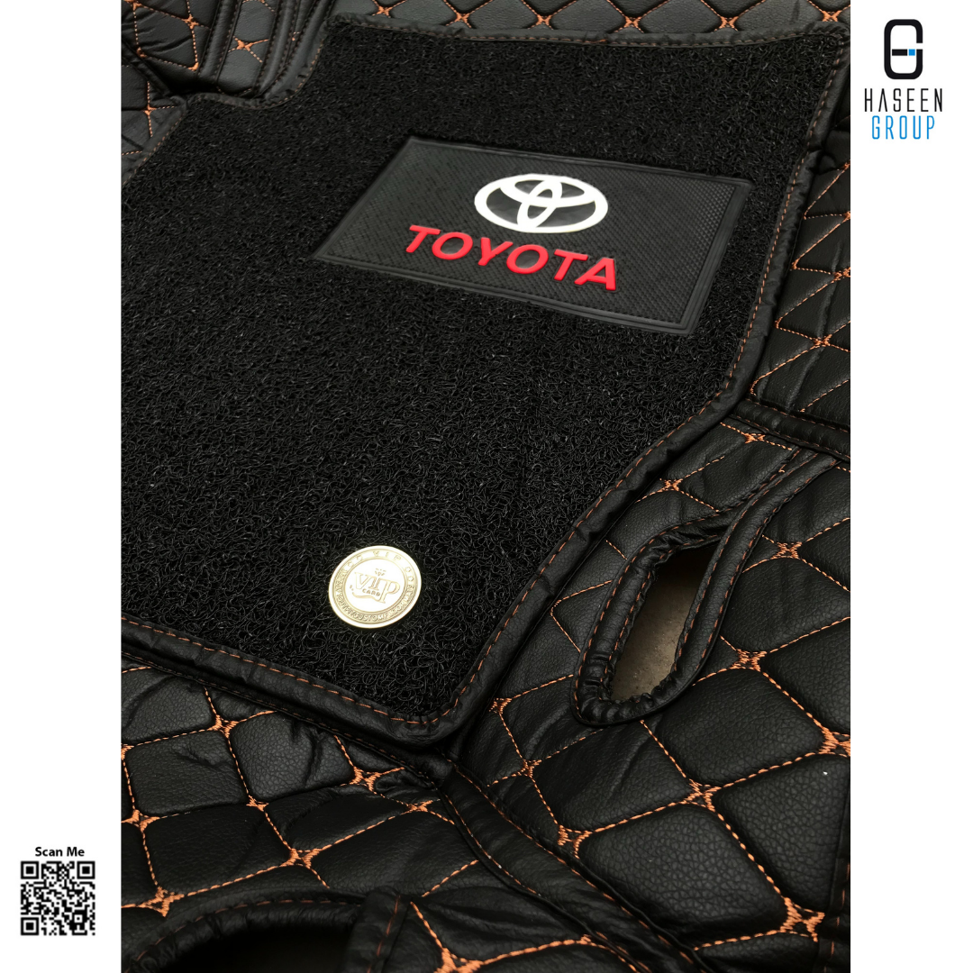 Toyota Cross 11D Floor Mats Mix Thread Black With Black Grass - Model 2023-2024