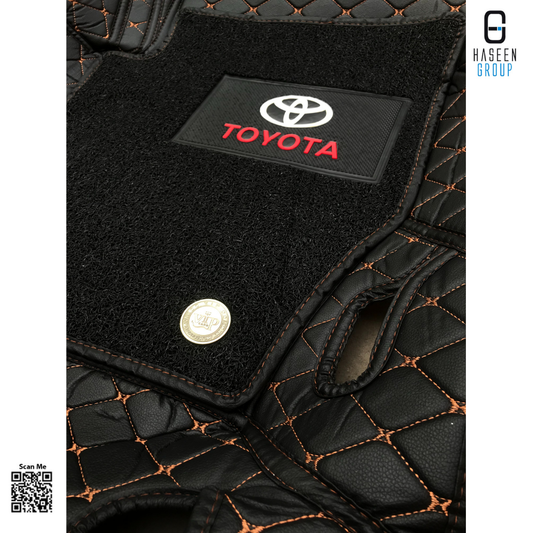 Toyota Cross 11D Floor Mats Mix Thread Black With Black Grass - Model 2023-2024