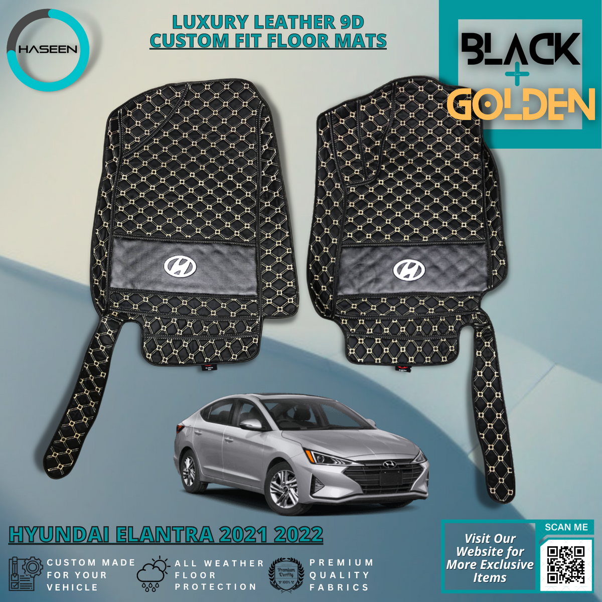 HYUNDAI ELANTRA 2021-2022 LUXURY 9D LEATHER FLOOR MAT