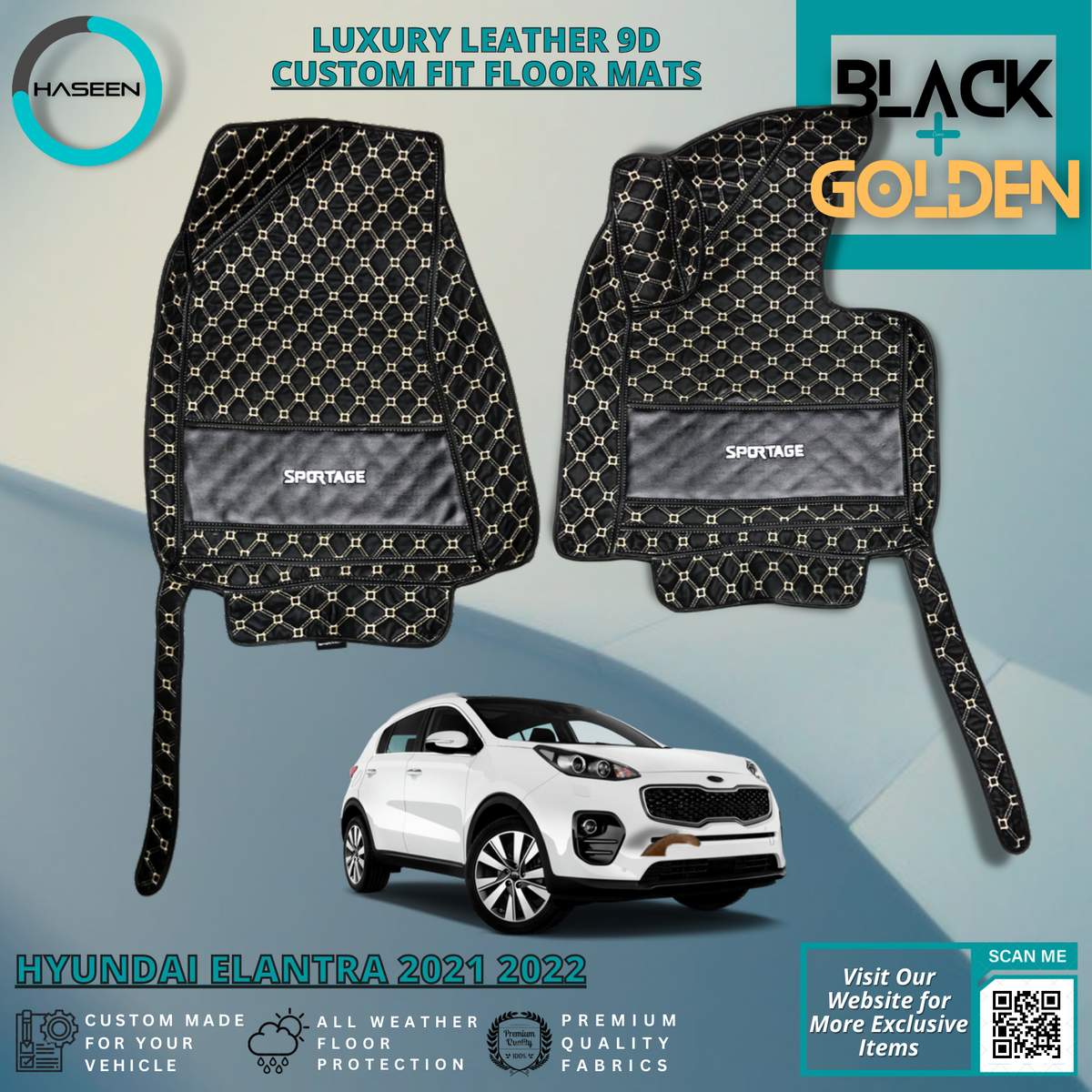 KIA SPORTAGE 2017-2022 LUXURY 9D LEATHER FLOOR MAT