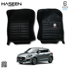 Suzuki Swift 5D With LOGO Custom Floor Mat-2021-2025- 3 Pcs Black