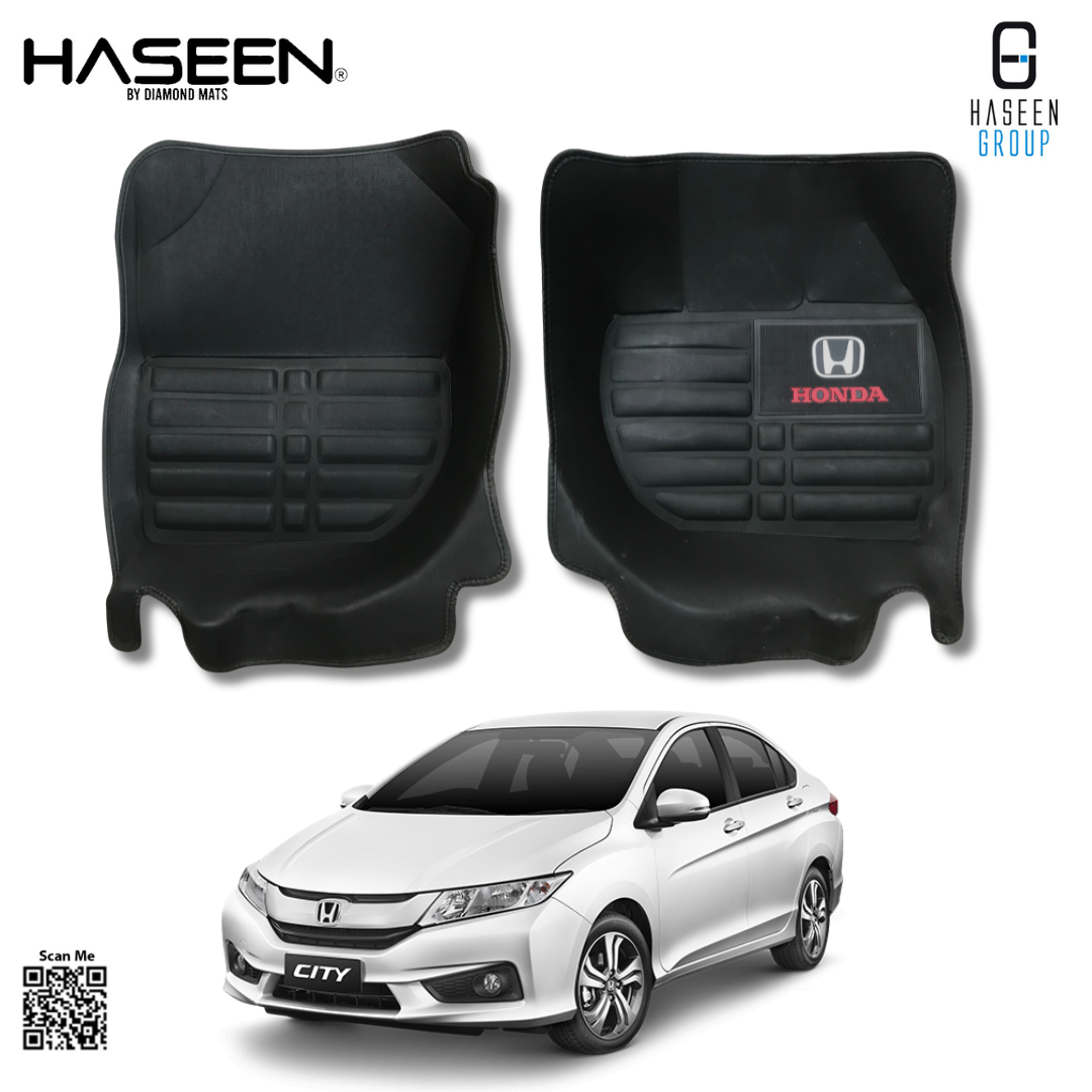 Honda City 5D With Plastic Pad Custom Floor Mat-2021-2025- 3 Pcs Black