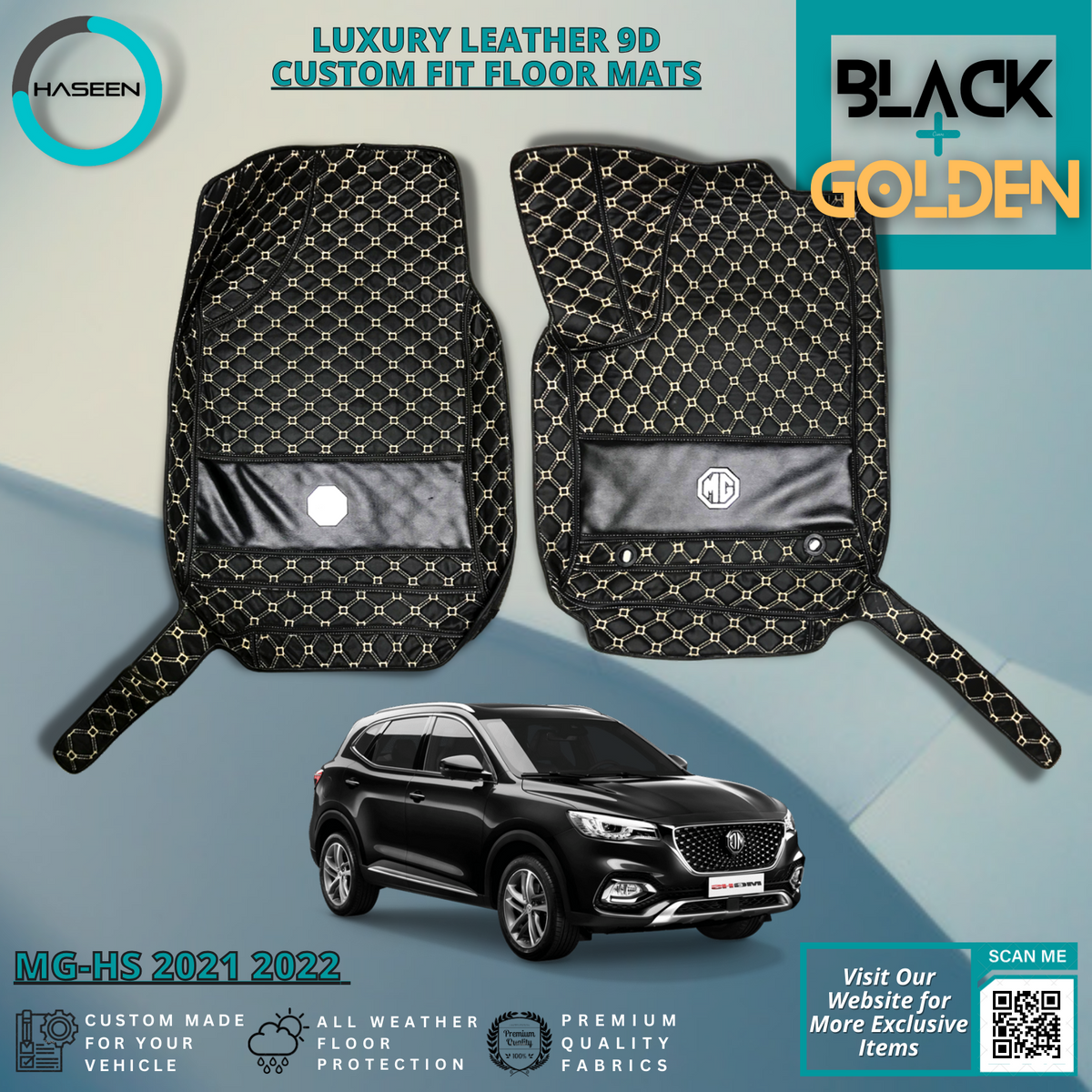 MG HS 2021-2022 LUXURY 9D LEATHER FLOOR MAT