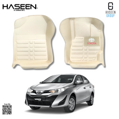 Toyota Yaris 5D With Logo Custom Floor Mat 3 Pcs Beige