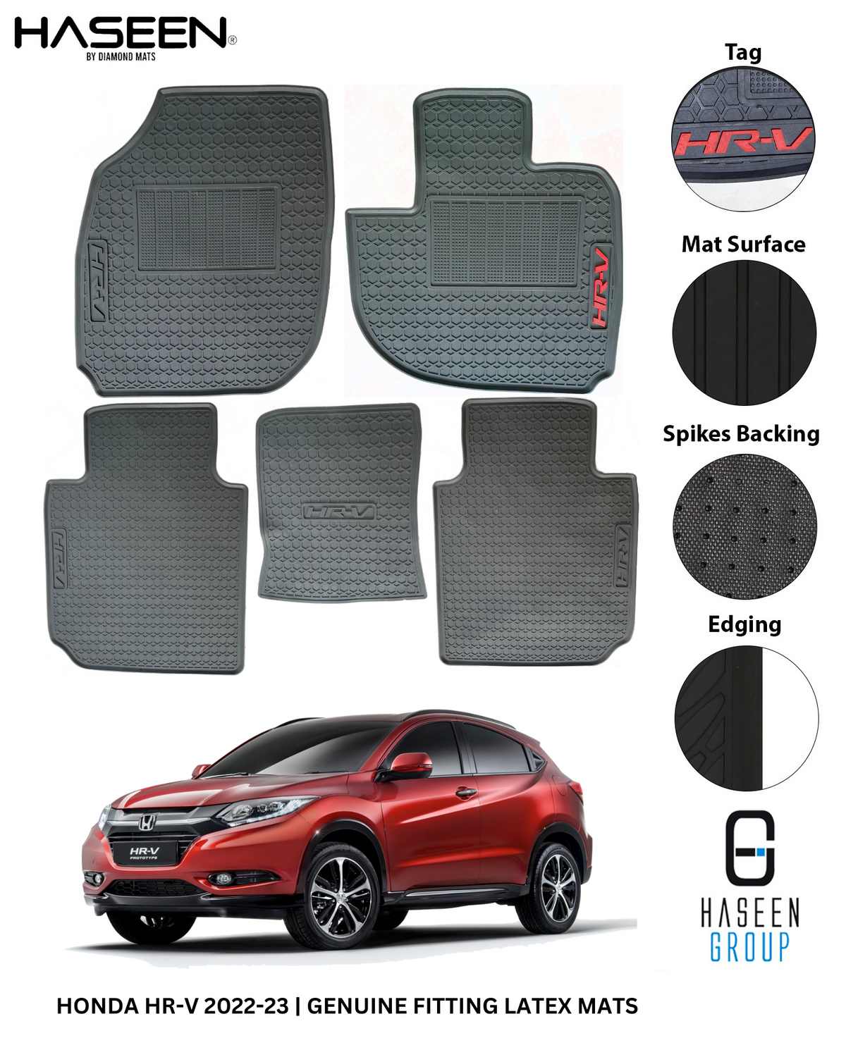 HONDA HR-V 2022-2024 PREMIUM PVC LATEX CAR FLOOR MAT