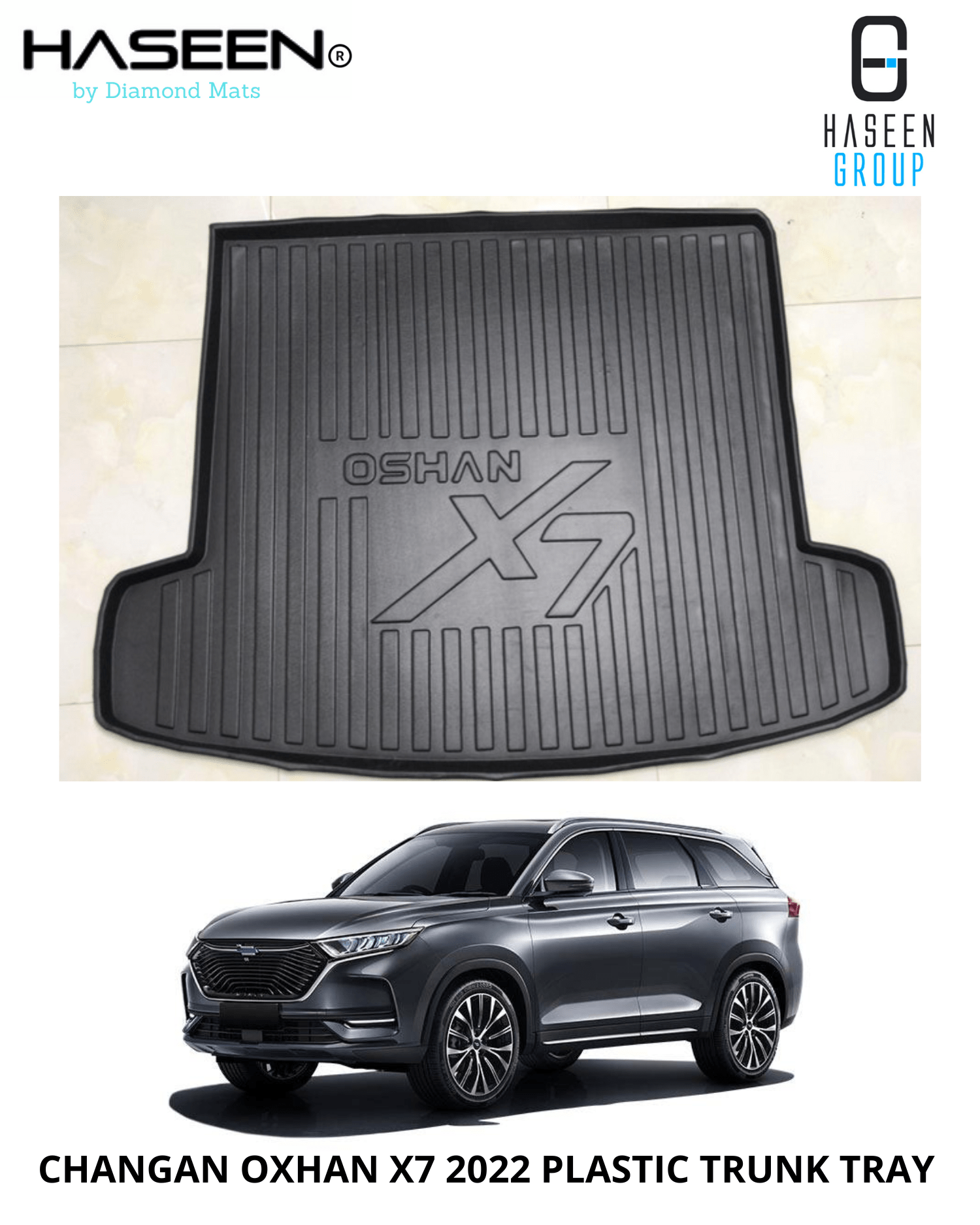 CHANGAN OSHAN X7 2022 - 2024 CAR TRUNK PLASTIC MAT - haseenmats.pk