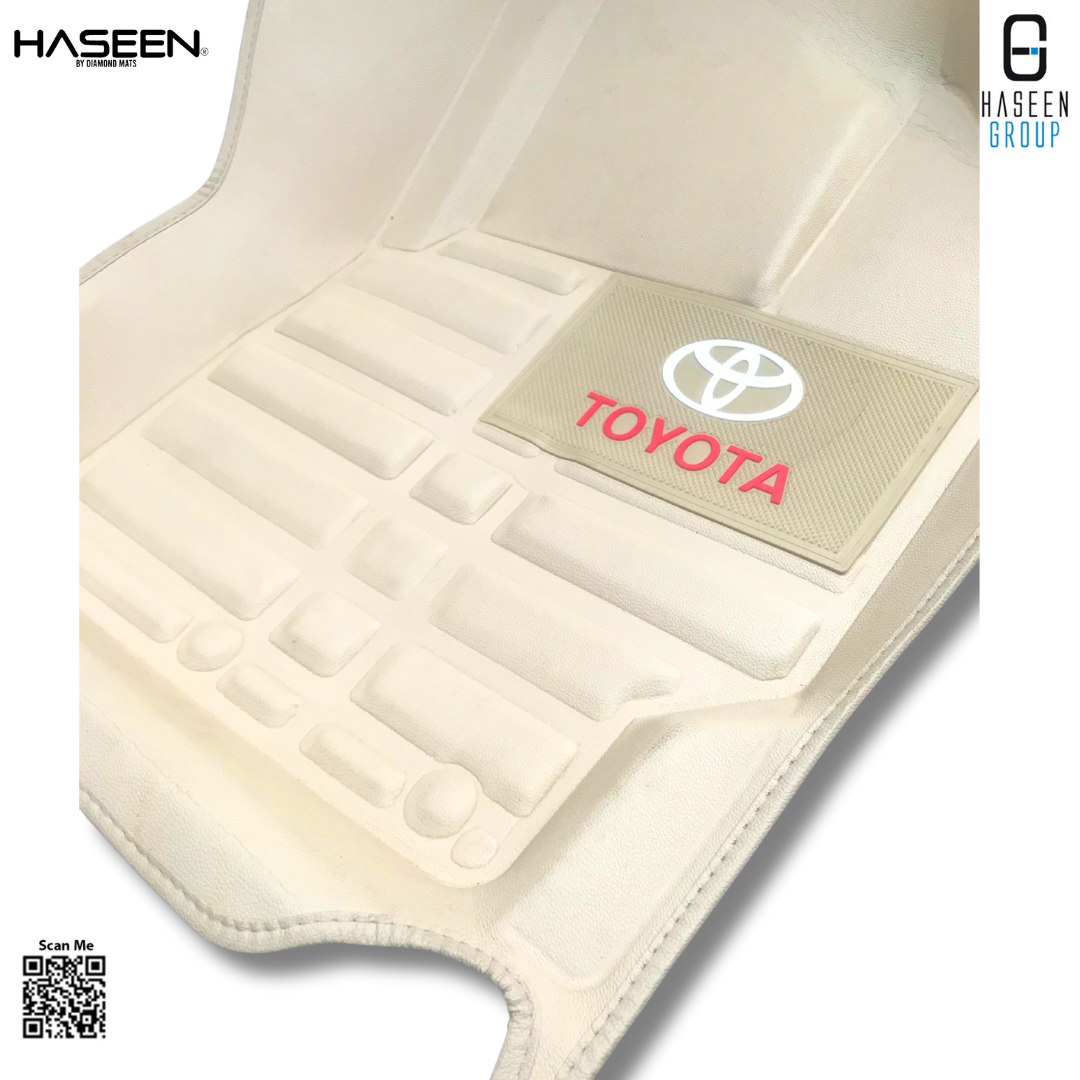 Toyota Yaris 5D With Logo Custom Floor Mat 3 Pcs Beige