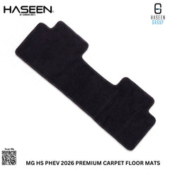 Haseen MG HS PHEV one-piece rear carpet floor mat, custom cut for Super Hybrid 2026 floor