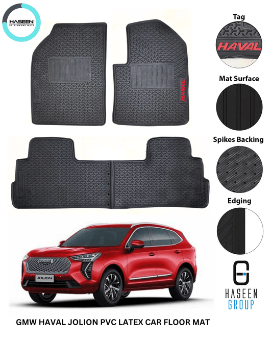 GMW HAVAL JOLION 2022 - 2024 NEW PREMIUM LATEX PVC CAR FLOOR MAT - haseenmats.pk