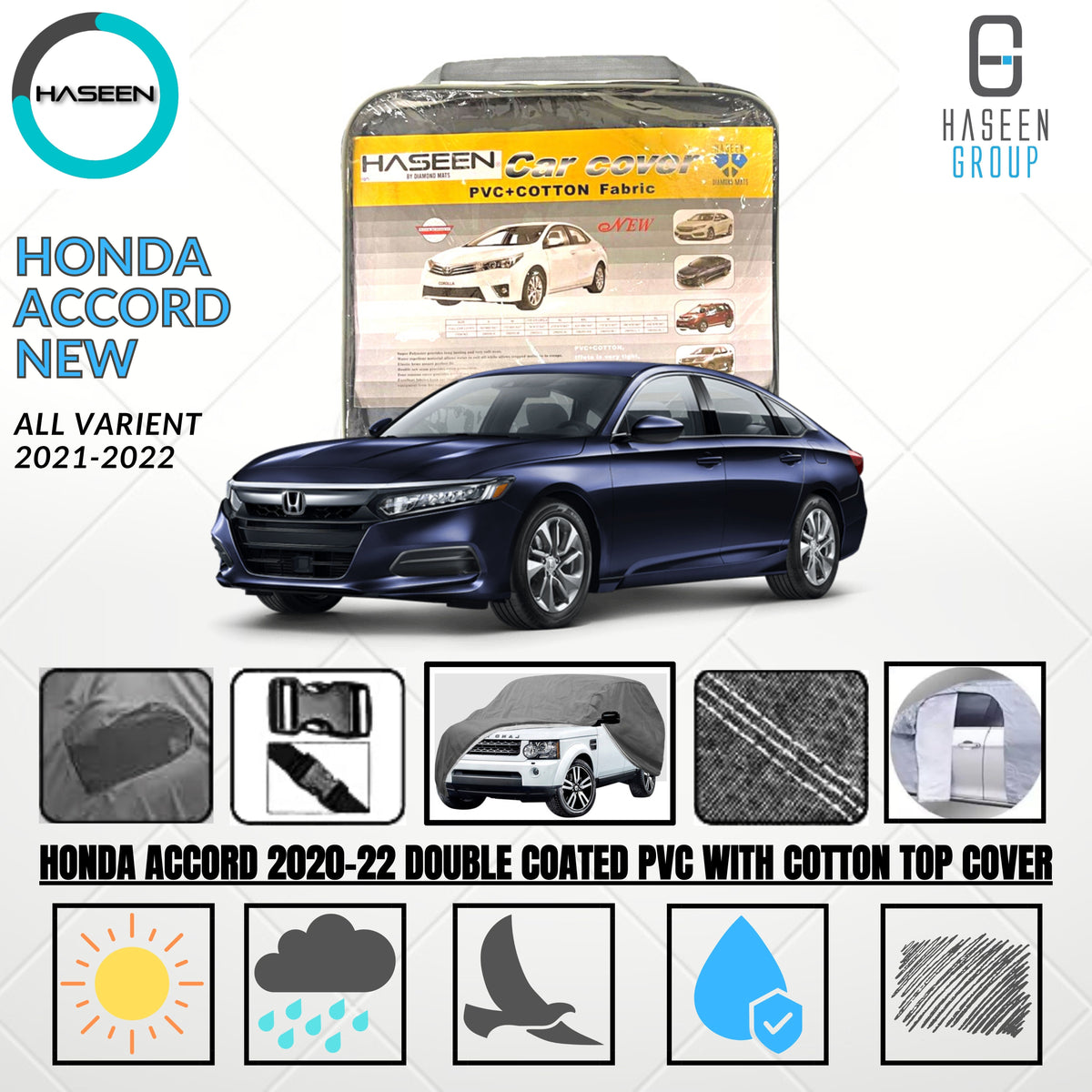 HONDA ACCORD NEW DOUBLE COAT PVC WITH COTTON COVER