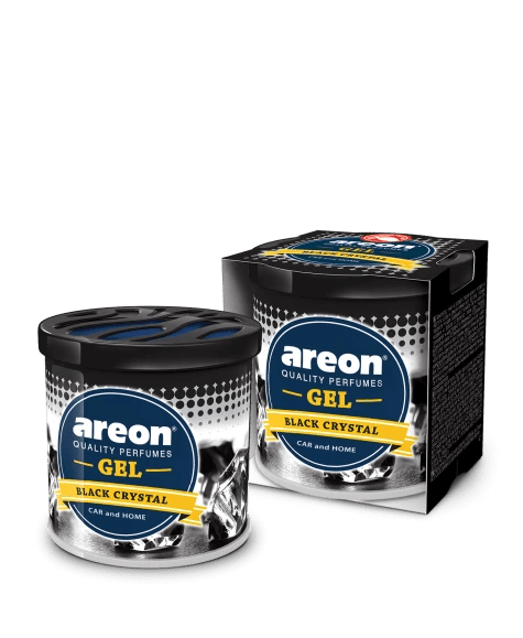 AREON GEL - BLACK CRYSTAL - GEL PERFUME FOR CARS & OFFICE - haseenmats.pk