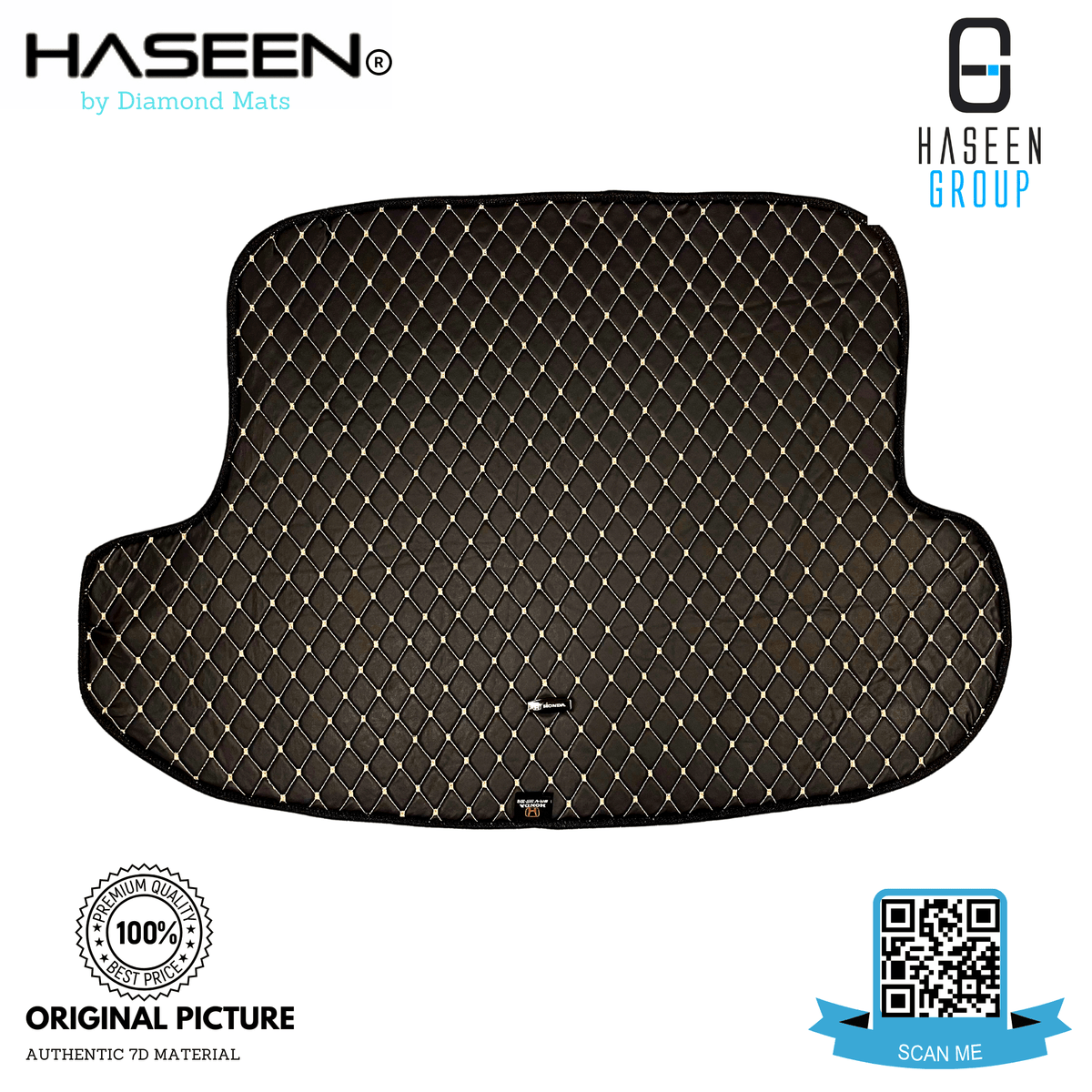 HONDA BRV 2014 - PRESENT LUXURY 7D FLAT TRUNK MAT SERIES - haseenmats.pk