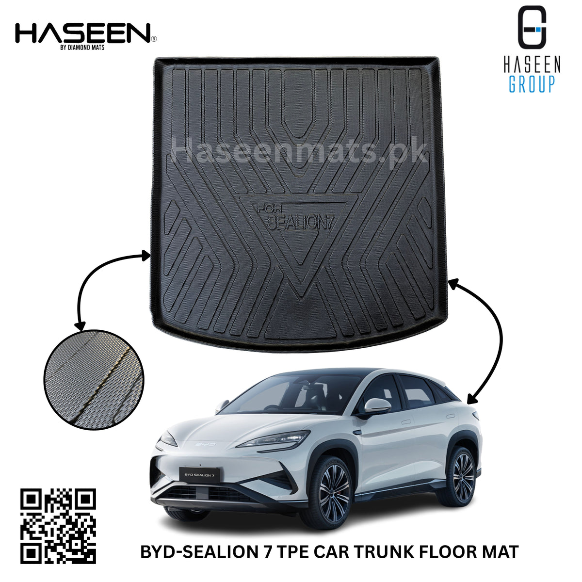 BYD SEALION 7 NEW TPE PLASTIC TRUNK FLOOR MAT